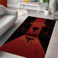 Albania Area Rug Black Double Headed Eagle - Wonder Print Shop