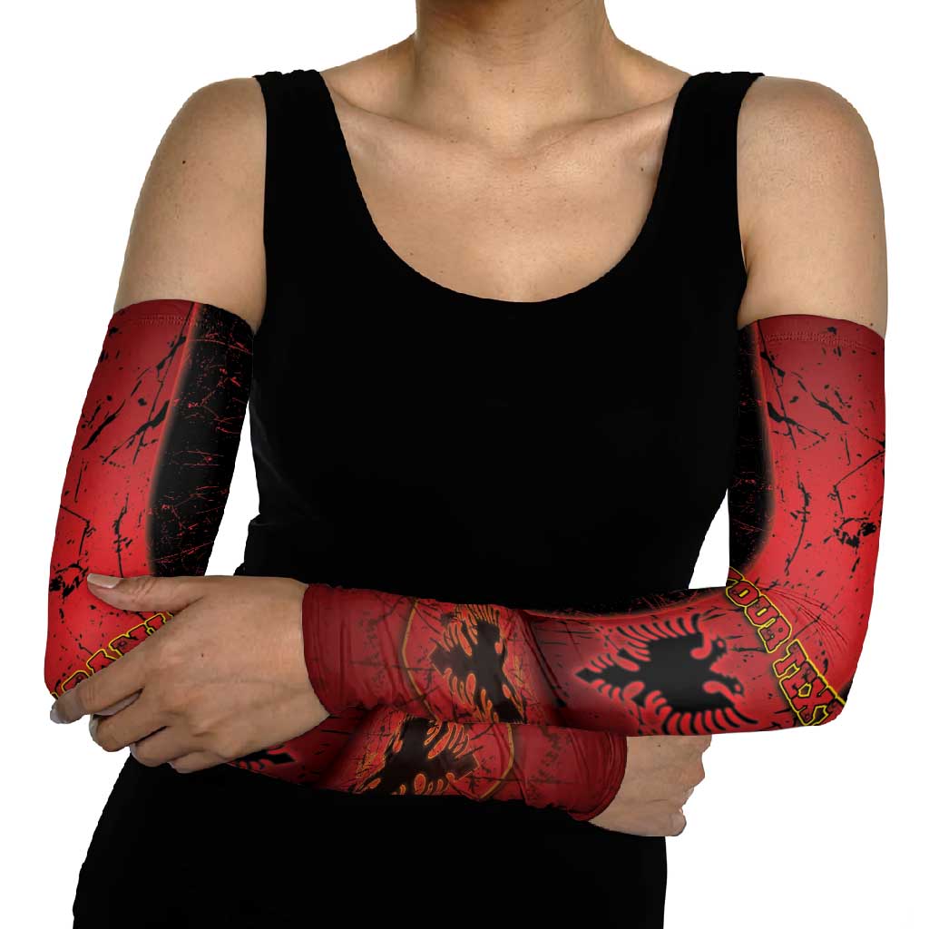 Albania Arm Sleeves Black Double Headed Eagle - Wonder Print Shop
