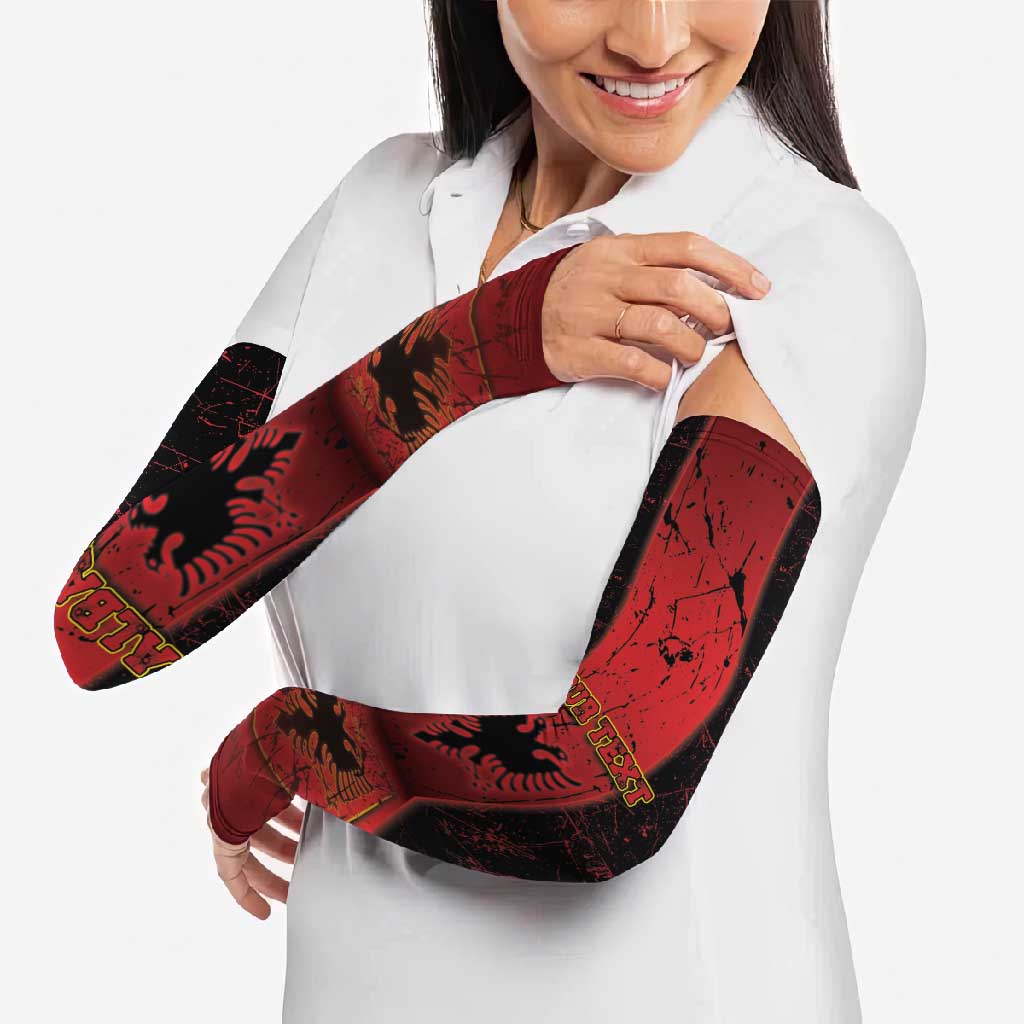 Albania Arm Sleeves Black Double Headed Eagle - Wonder Print Shop