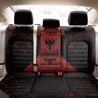 Albania Back Car Seat Cover Black Double Headed Eagle - Wonder Print Shop