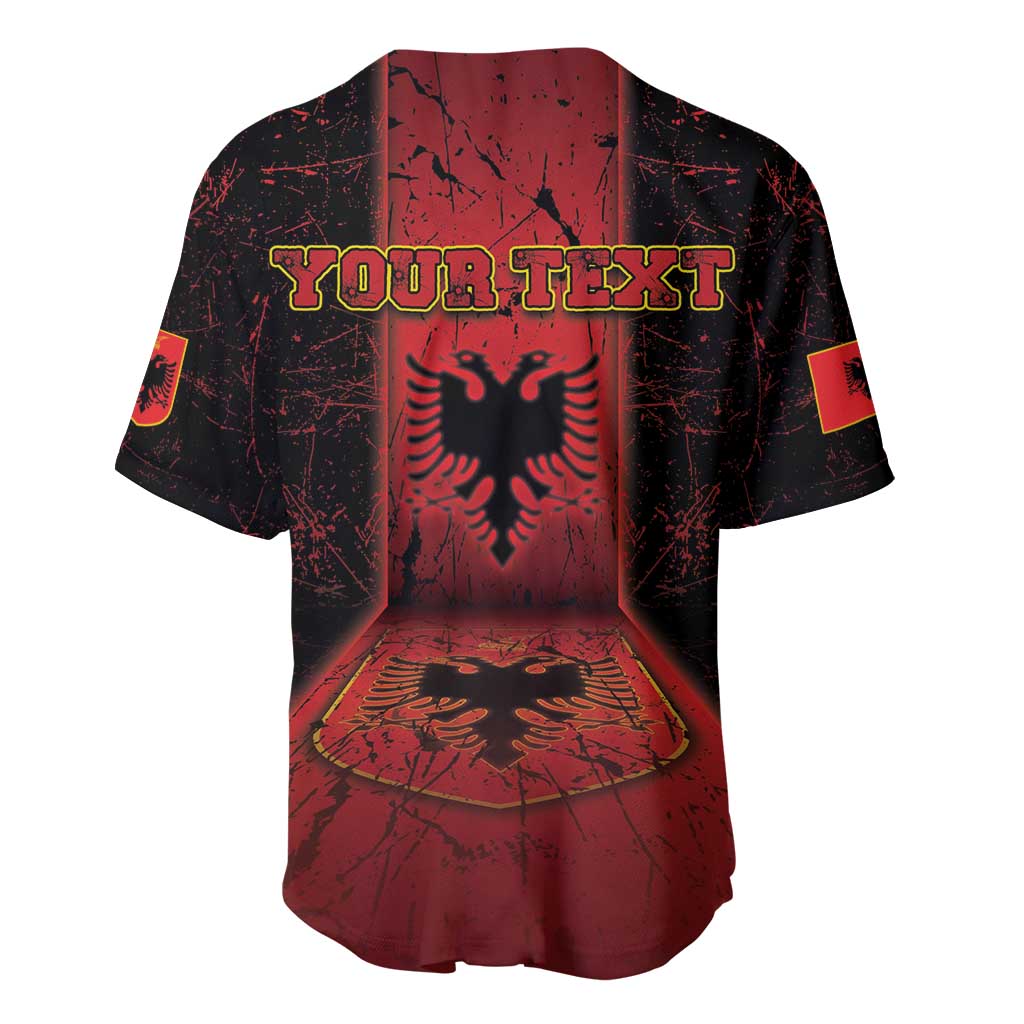 Personalized Albania Baseball Jersey Black Double Headed Eagle - Wonder Print Shop