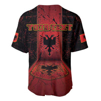 Personalized Albania Baseball Jersey Black Double Headed Eagle - Wonder Print Shop