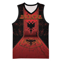 Personalized Albania Basketball Jersey Black Double Headed Eagle - Wonder Print Shop