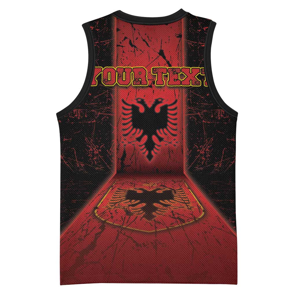 Personalized Albania Basketball Jersey Black Double Headed Eagle - Wonder Print Shop