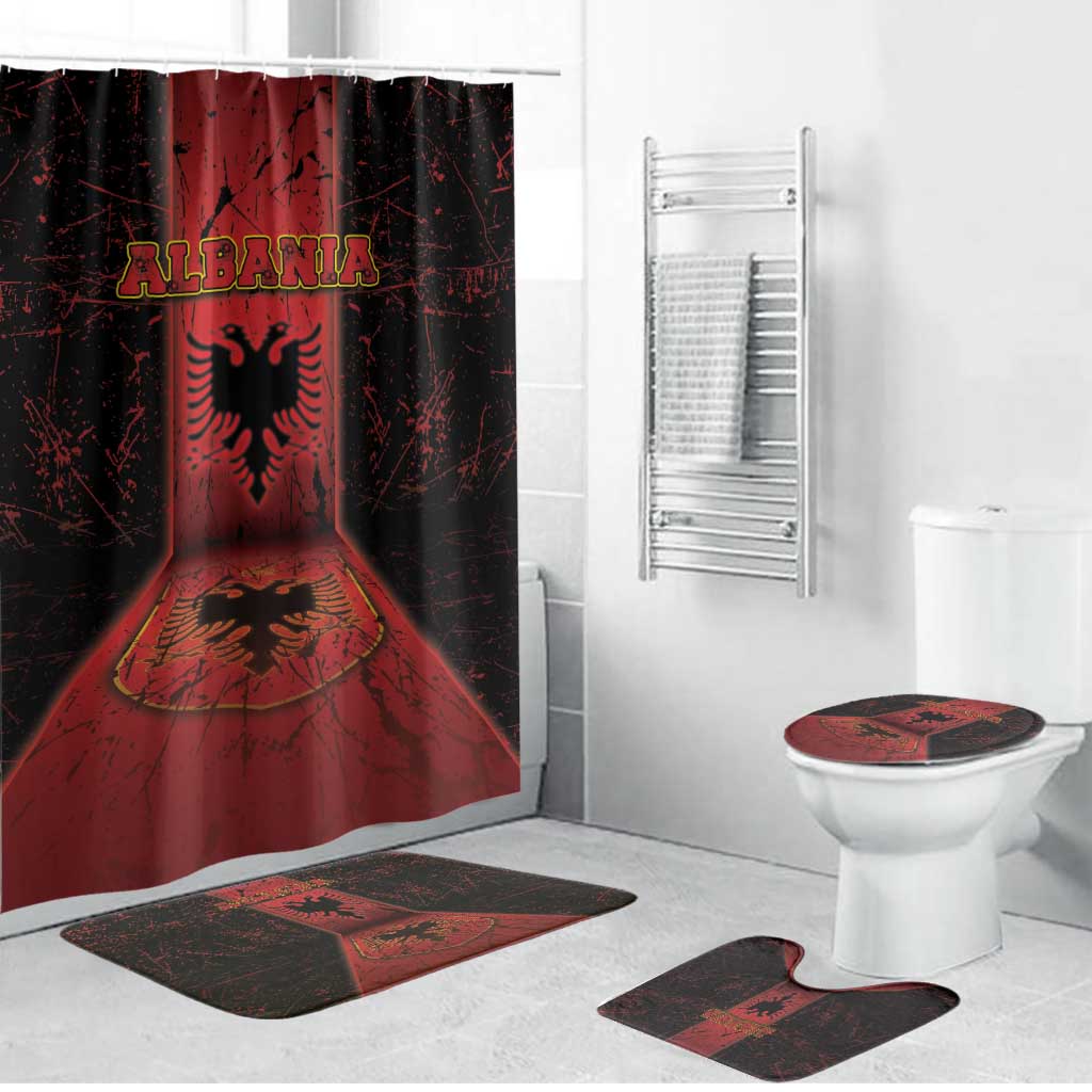 Albania Bathroom Set Black Double Headed Eagle - Wonder Print Shop