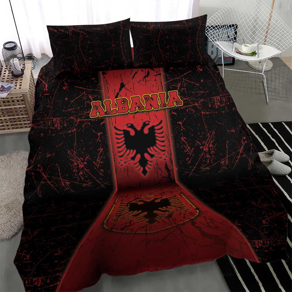Albania Bedding Set Black Double Headed Eagle - Wonder Print Shop