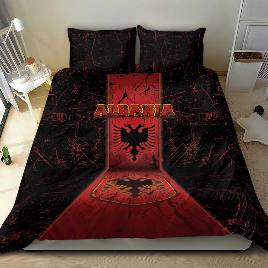 Albania Bedding Set Black Double Headed Eagle - Wonder Print Shop