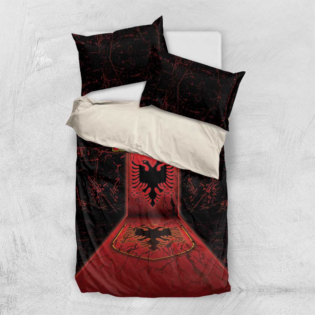 Albania Bedding Set Black Double Headed Eagle - Wonder Print Shop