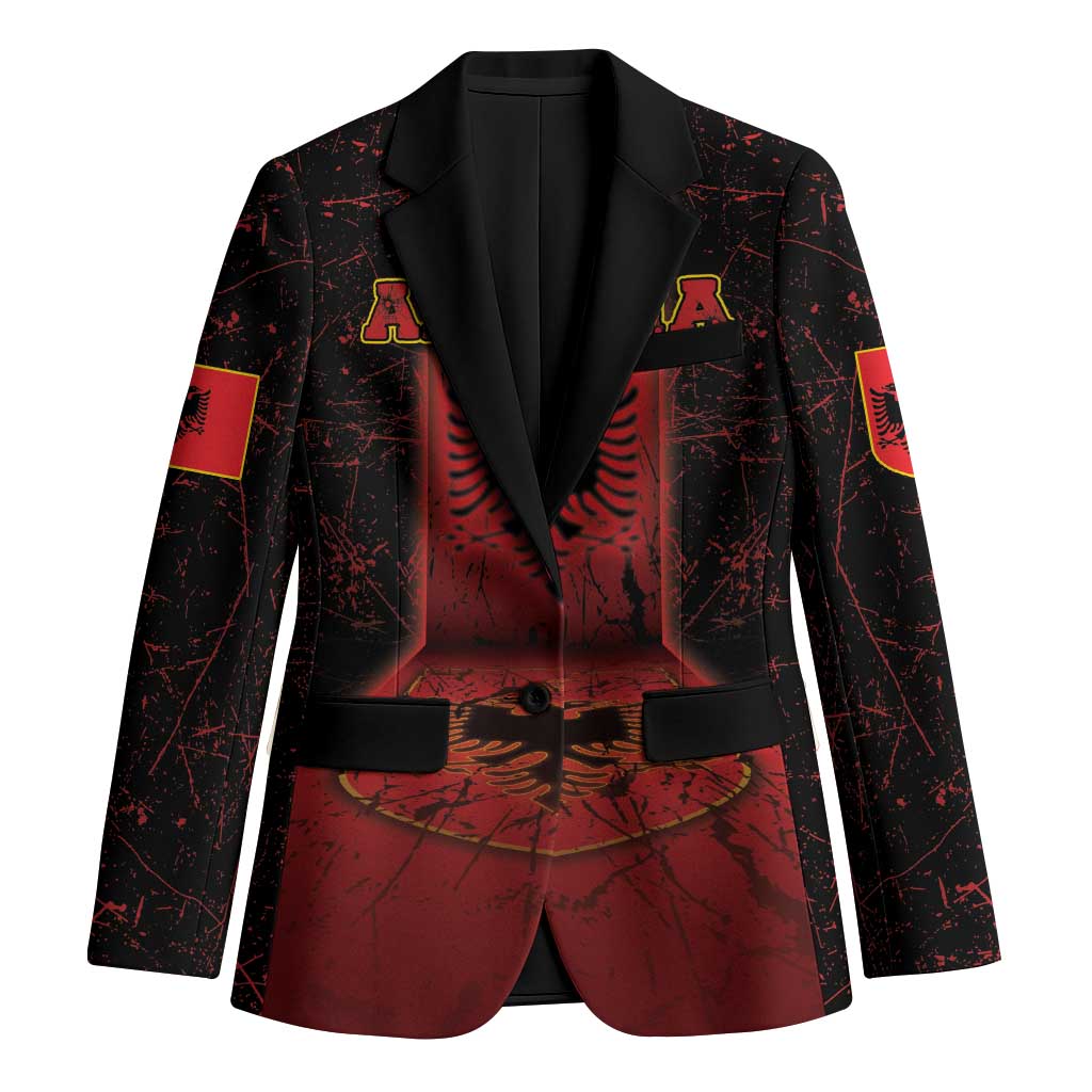 Personalized Albania Blazer Black Double Headed Eagle - Wonder Print Shop