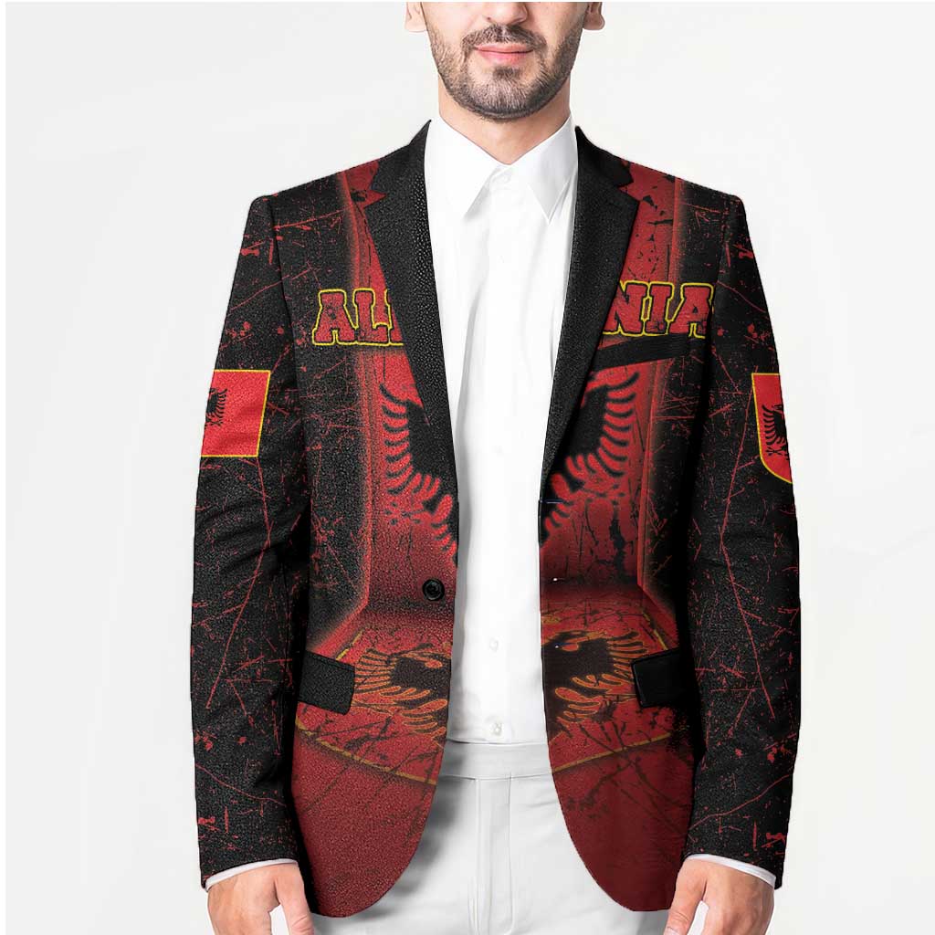 Personalized Albania Blazer Black Double Headed Eagle - Wonder Print Shop