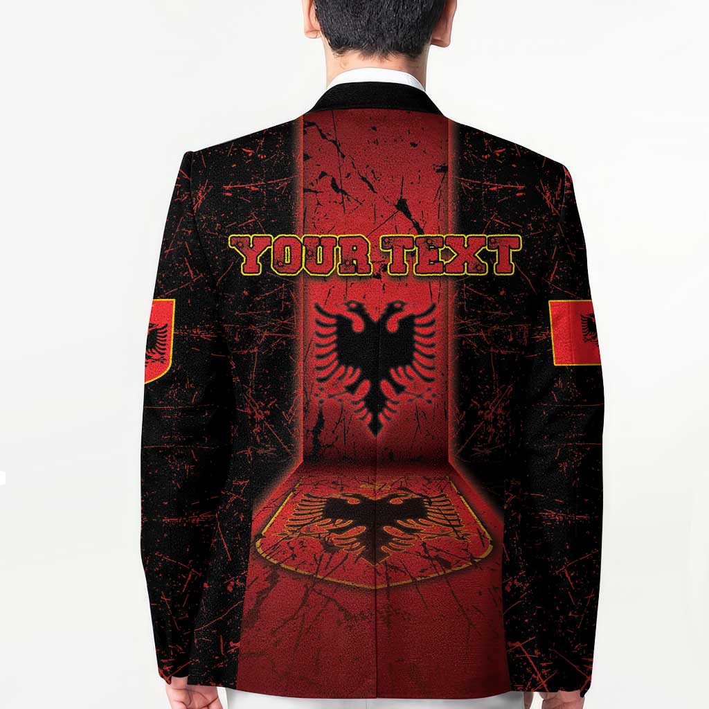 Personalized Albania Blazer Black Double Headed Eagle - Wonder Print Shop