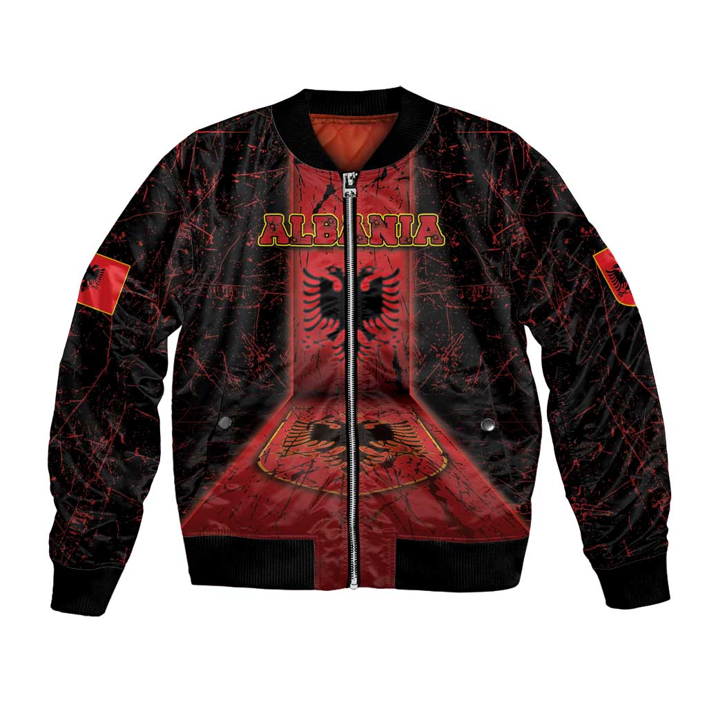 Personalized Albania Bomber Jacket Black Double Headed Eagle - Wonder Print Shop