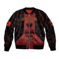 Personalized Albania Bomber Jacket Black Double Headed Eagle - Wonder Print Shop