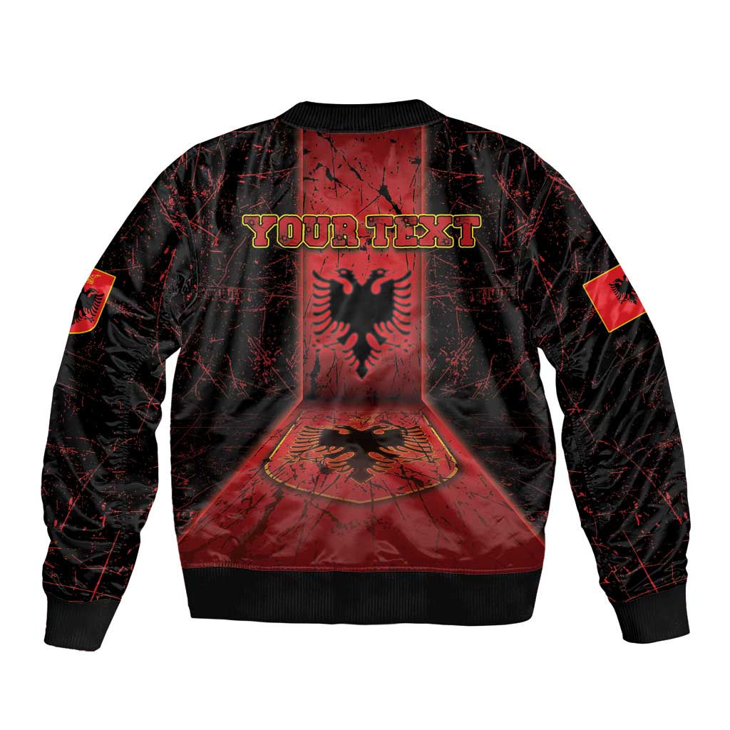 Personalized Albania Bomber Jacket Black Double Headed Eagle - Wonder Print Shop