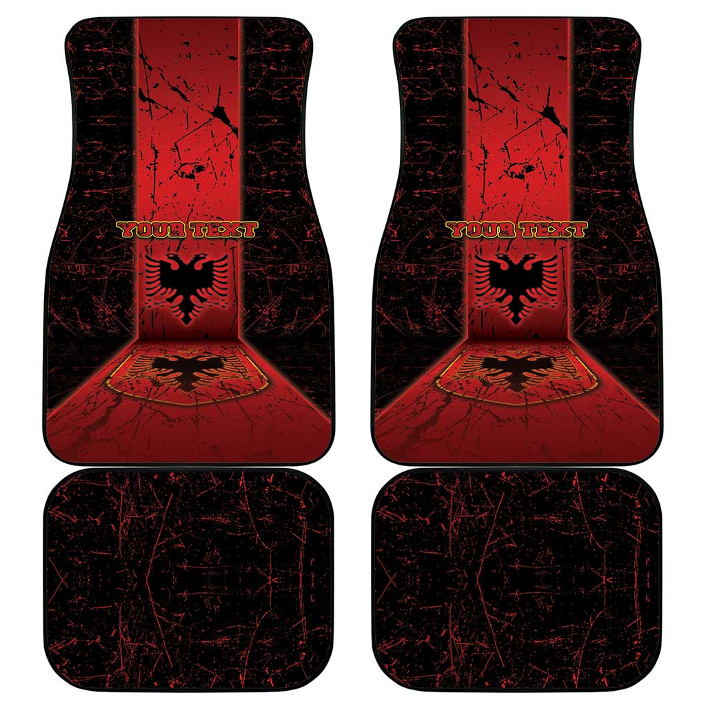 Albania Car Mats Black Double Headed Eagle - Wonder Print Shop