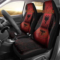 Albania Car Seat Cover Black Double Headed Eagle - Wonder Print Shop