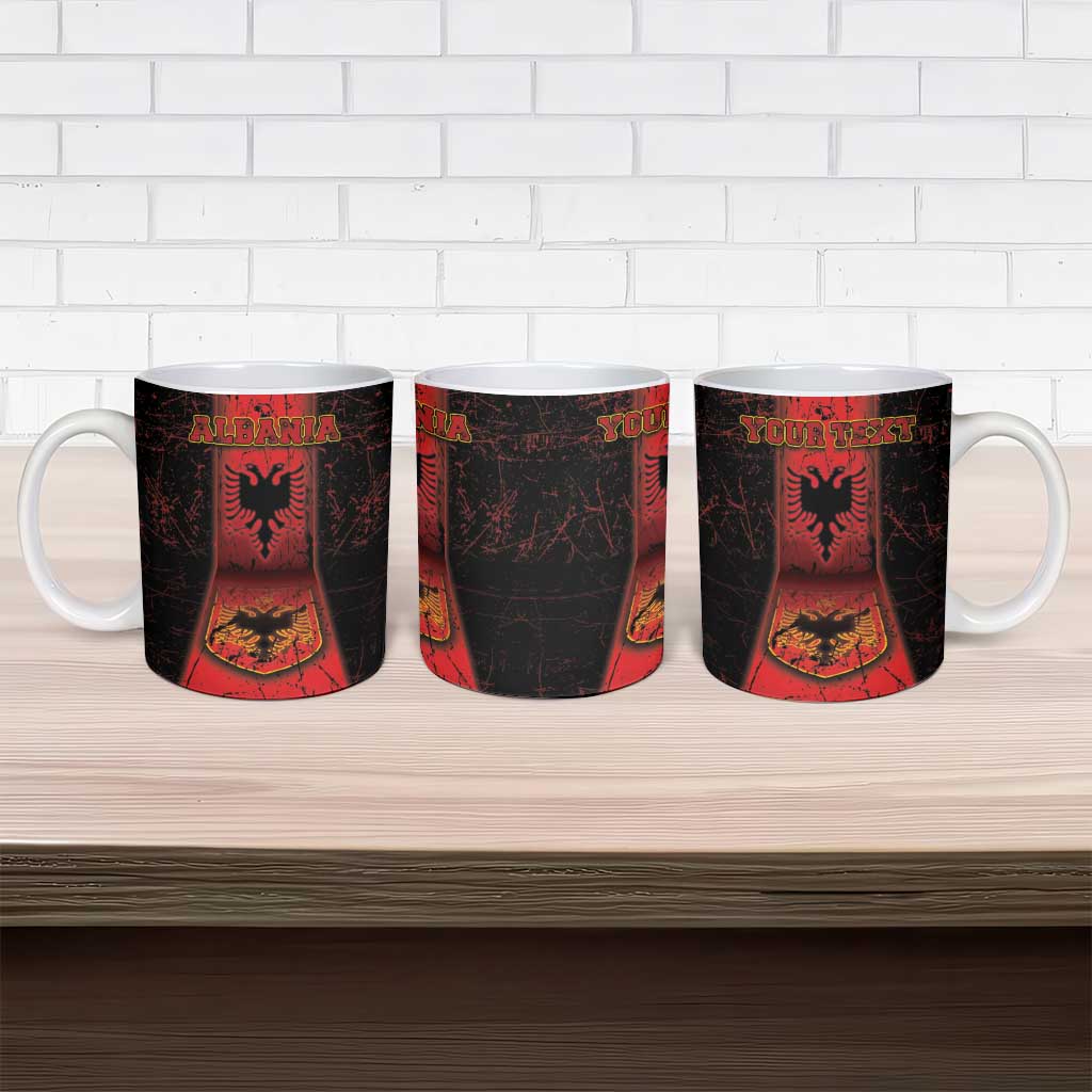 Personalized Albania Ceramic Mug Black Double Headed Eagle - Wonder Print Shop
