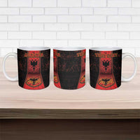Personalized Albania Ceramic Mug Black Double Headed Eagle - Wonder Print Shop