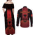 Personalized Albania Couples Matching Off Shoulder Maxi Dress and Long Sleeve Button Shirt Black Double Headed Eagle - Wonder Print Shop