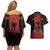 Personalized Albania Couples Matching Off Shoulder Short Dress and Hawaiian Shirt Black Double Headed Eagle - Wonder Print Shop