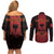 Personalized Albania Couples Matching Off Shoulder Short Dress and Long Sleeve Button Shirt Black Double Headed Eagle - Wonder Print Shop