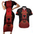 Personalized Albania Couples Matching Short Sleeve Bodycon Dress and Hawaiian Shirt Black Double Headed Eagle - Wonder Print Shop