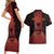 Personalized Albania Couples Matching Short Sleeve Bodycon Dress and Hawaiian Shirt Black Double Headed Eagle - Wonder Print Shop