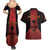 Personalized Albania Couples Matching Summer Maxi Dress and Hawaiian Shirt Black Double Headed Eagle - Wonder Print Shop