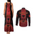 Personalized Albania Couples Matching Tank Maxi Dress and Long Sleeve Button Shirt Black Double Headed Eagle - Wonder Print Shop