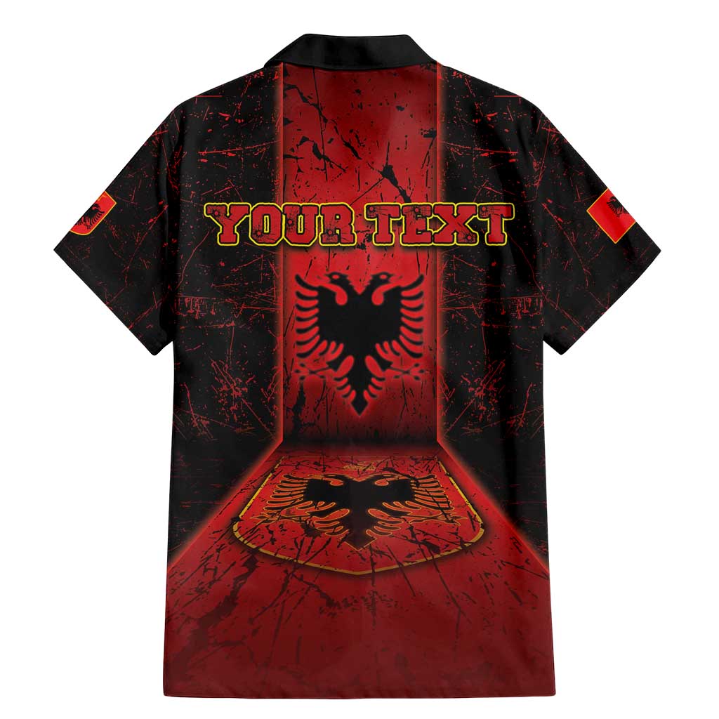 Personalized Albania Family Matching Mermaid Dress and Hawaiian Shirt Black Double Headed Eagle - Wonder Print Shop