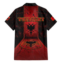 Personalized Albania Family Matching Mermaid Dress and Hawaiian Shirt Black Double Headed Eagle - Wonder Print Shop