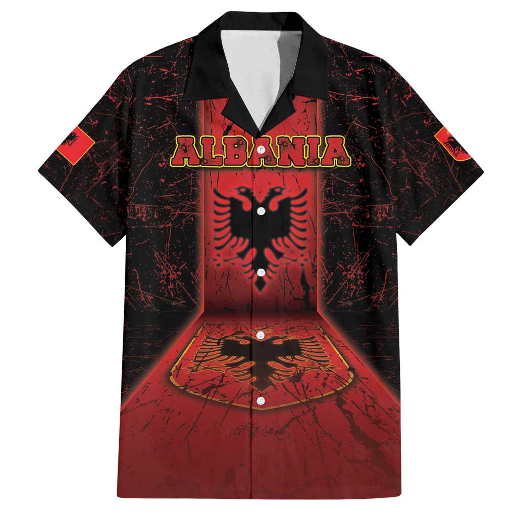 Personalized Albania Family Matching Puletasi and Hawaiian Shirt Black Double Headed Eagle - Wonder Print Shop