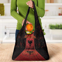 Albania Grocery Bag Black Double Headed Eagle - Wonder Print Shop
