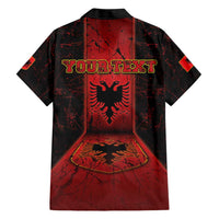 Personalized Albania Hawaiian Shirt Black Double Headed Eagle - Wonder Print Shop