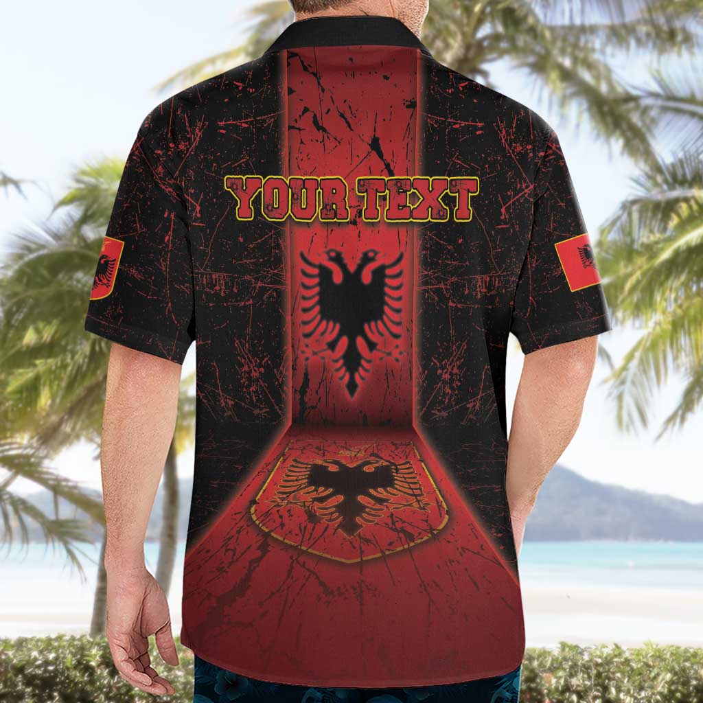 Personalized Albania Hawaiian Shirt Black Double Headed Eagle - Wonder Print Shop