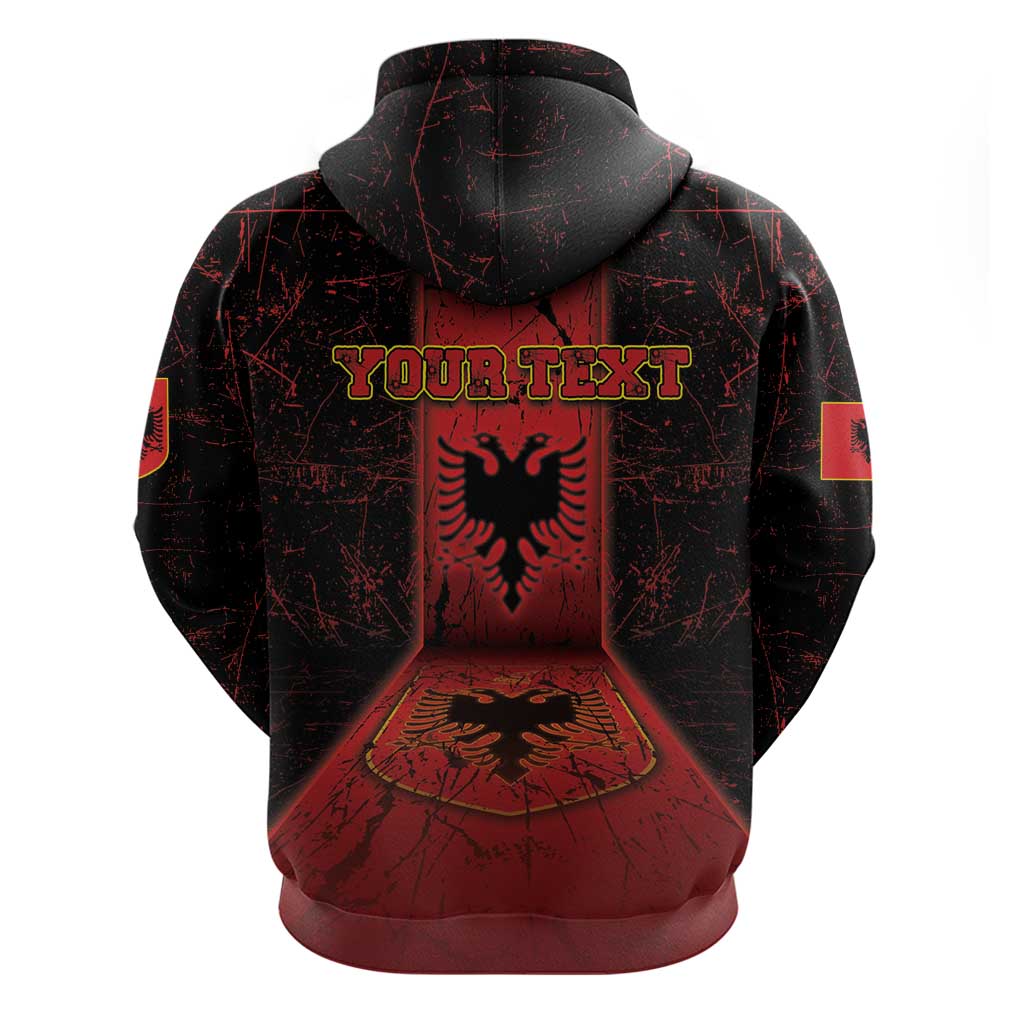 Personalized Albania Hoodie Black Double Headed Eagle - Wonder Print Shop