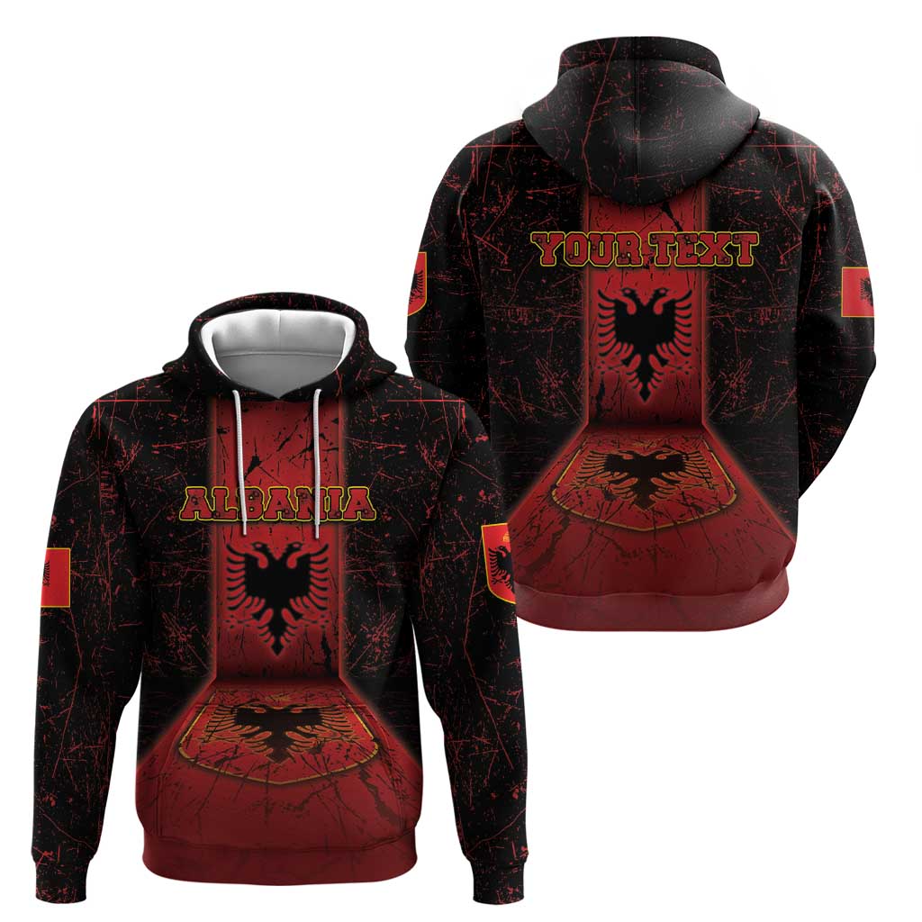 Personalized Albania Hoodie Black Double Headed Eagle - Wonder Print Shop