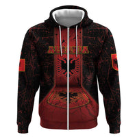 Personalized Albania Hoodie Black Double Headed Eagle - Wonder Print Shop