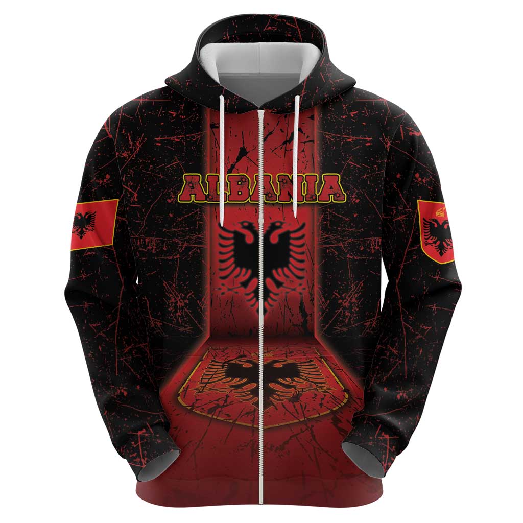 Personalized Albania Hoodie Black Double Headed Eagle - Wonder Print Shop
