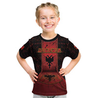 Personalized Albania Kid T Shirt Black Double Headed Eagle - Wonder Print Shop