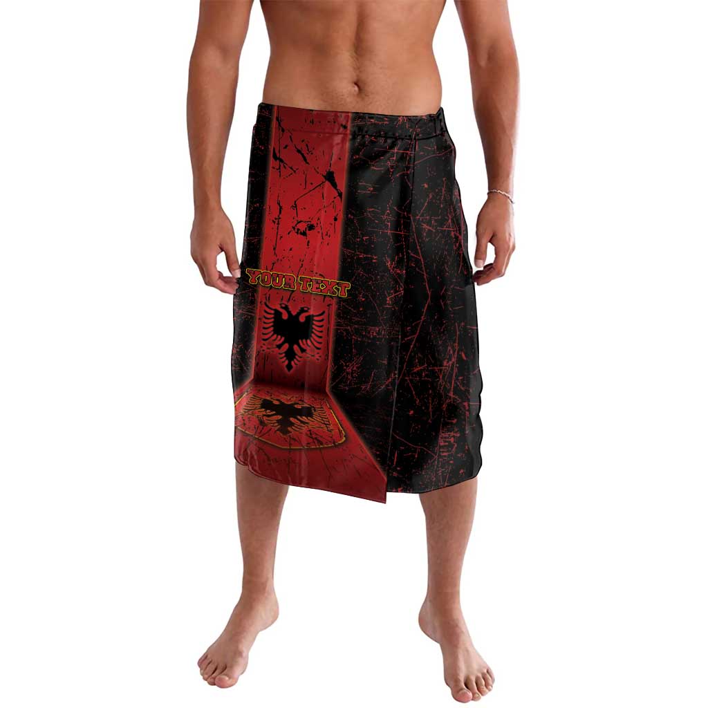 Personalized Albania Lavalava Black Double Headed Eagle - Wonder Print Shop