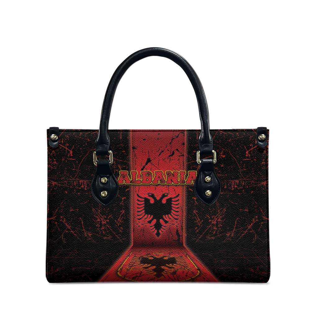 Albania Leather Bag Black Double Headed Eagle - Wonder Print Shop