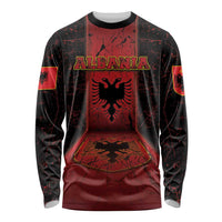 Personalized Albania Long Sleeve Shirt Black Double Headed Eagle - Wonder Print Shop