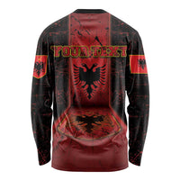 Personalized Albania Long Sleeve Shirt Black Double Headed Eagle - Wonder Print Shop