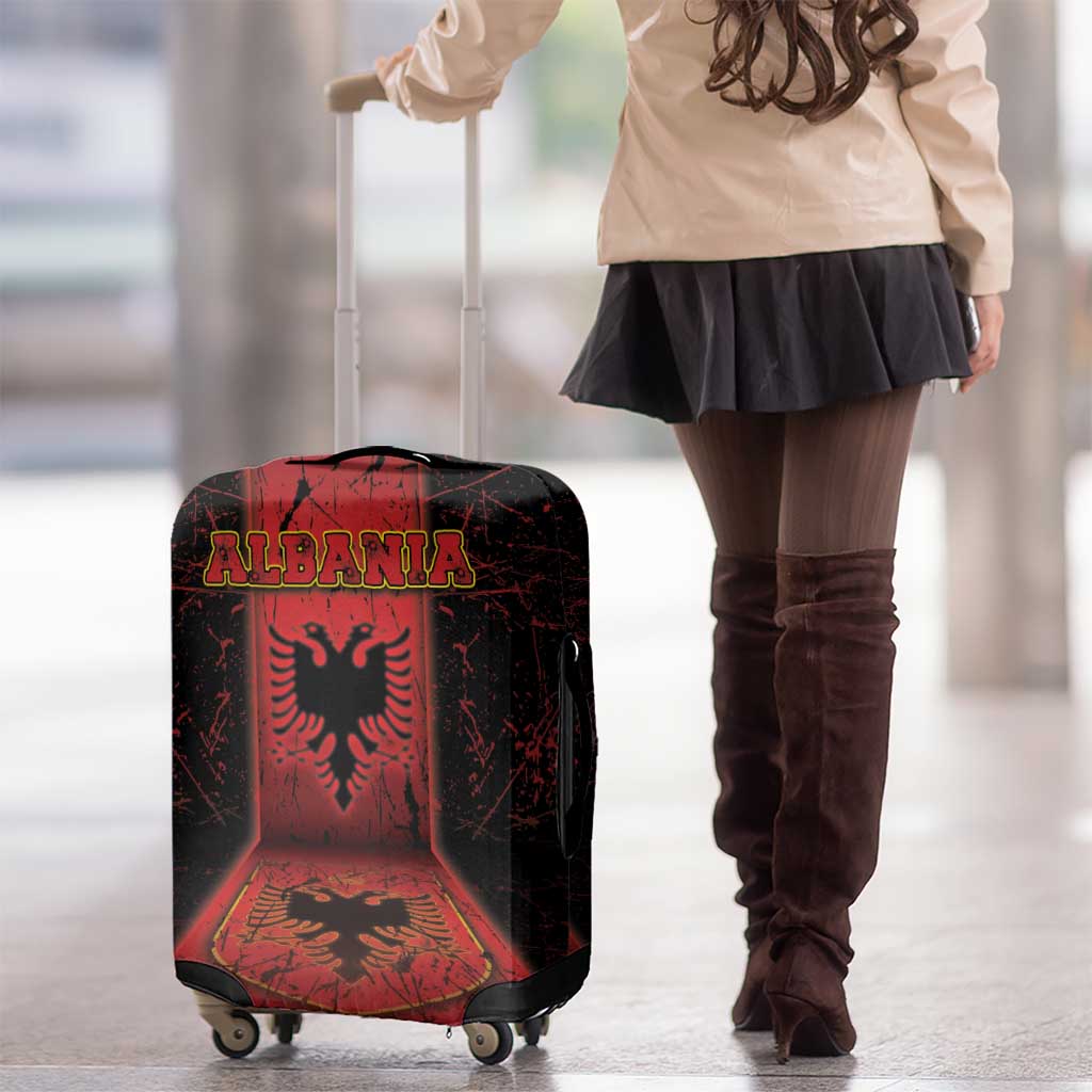 Albania Luggage Cover Black Double Headed Eagle - Wonder Print Shop