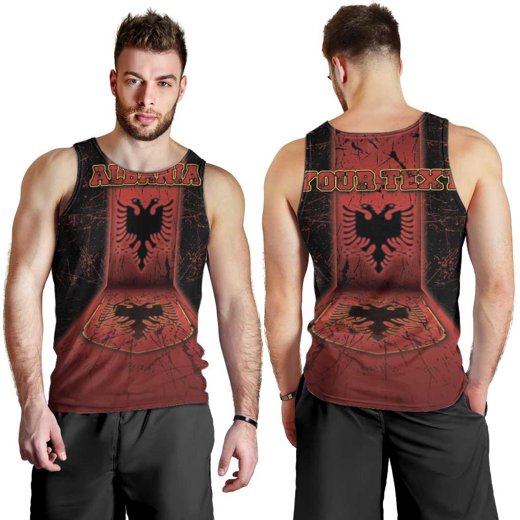 Personalized Albania Men Tank Top Black Double Headed Eagle - Wonder Print Shop