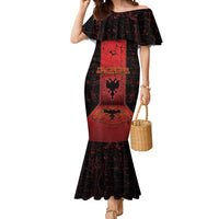 Personalized Albania Mermaid Dress Black Double Headed Eagle - Wonder Print Shop