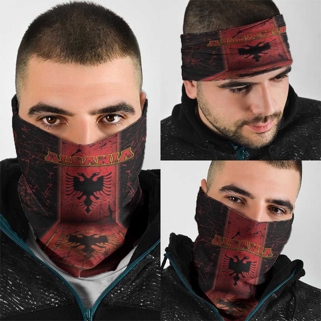 Albania Neck Gaiter Black Double Headed Eagle DT05