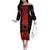 Personalized Albania Off The Shoulder Long Sleeve Dress Black Double Headed Eagle - Wonder Print Shop