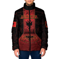 Personalized Albania Padded Jacket Black Double Headed Eagle - Wonder Print Shop